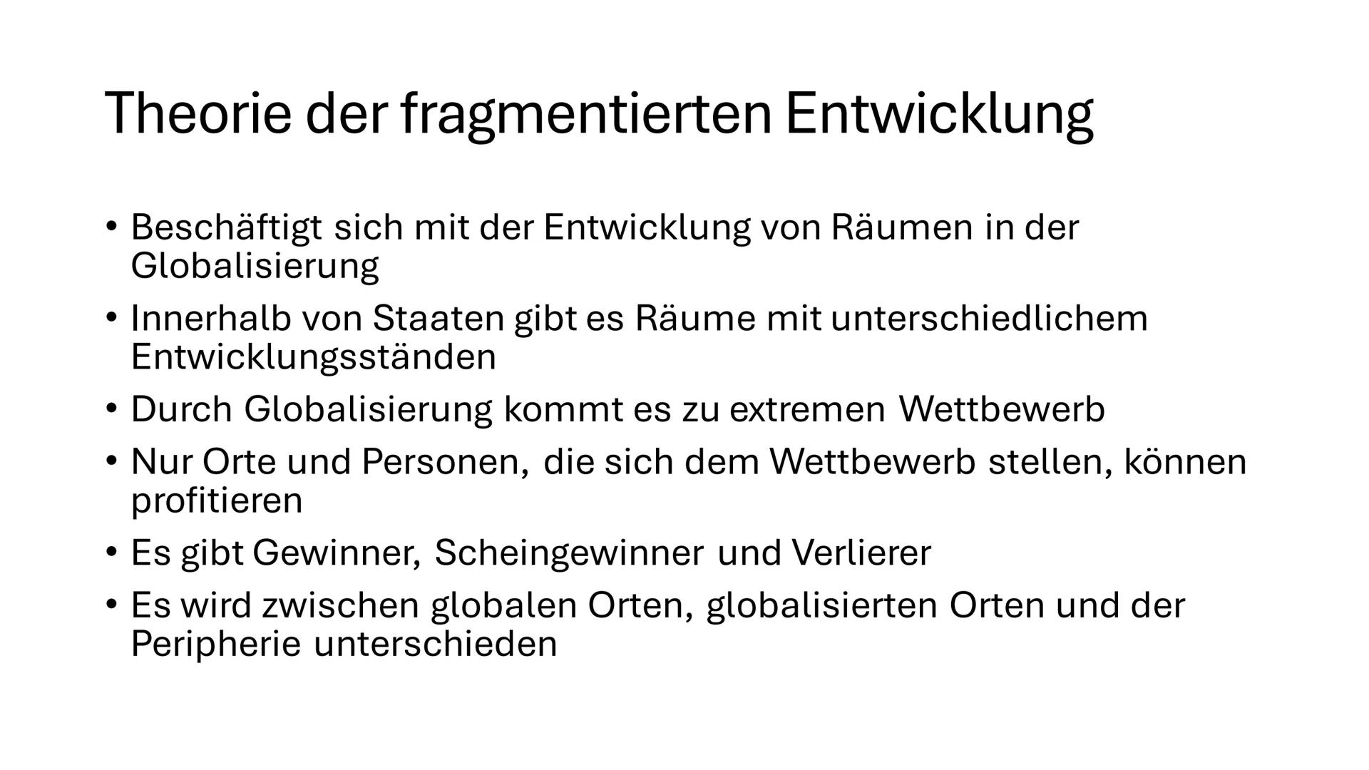 Globale Disparitäten Gliederung
• Indikatoren
• Entwicklungs-, Schwellen- und Industrieländer
• Theorie und Modell der Fragmentierung
• Theo