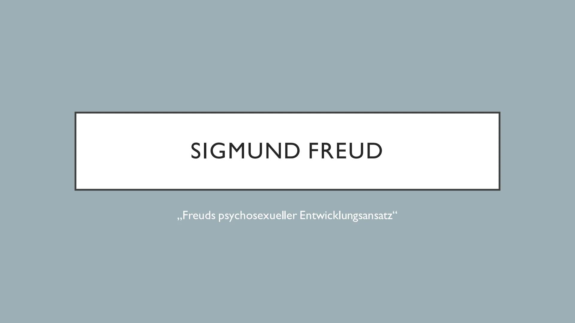 SIGMUND FREUD
,,Freuds psychosexueller Entwicklungsansatz" .
INHALTSVERZEICHNIS
Sigmund Freud (1856-1939)
Grundannahmen der Psychoanalyse
Di