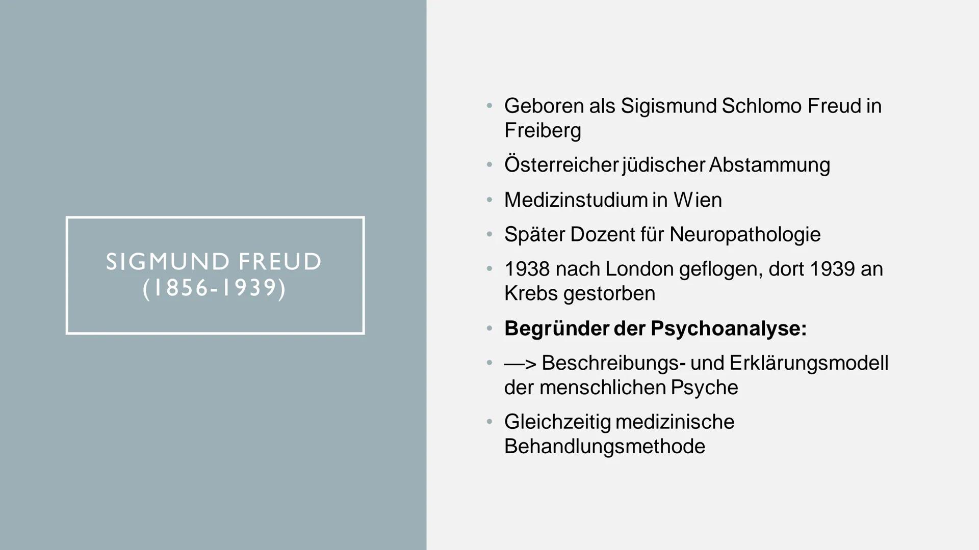 SIGMUND FREUD
,,Freuds psychosexueller Entwicklungsansatz" .
INHALTSVERZEICHNIS
Sigmund Freud (1856-1939)
Grundannahmen der Psychoanalyse
Di