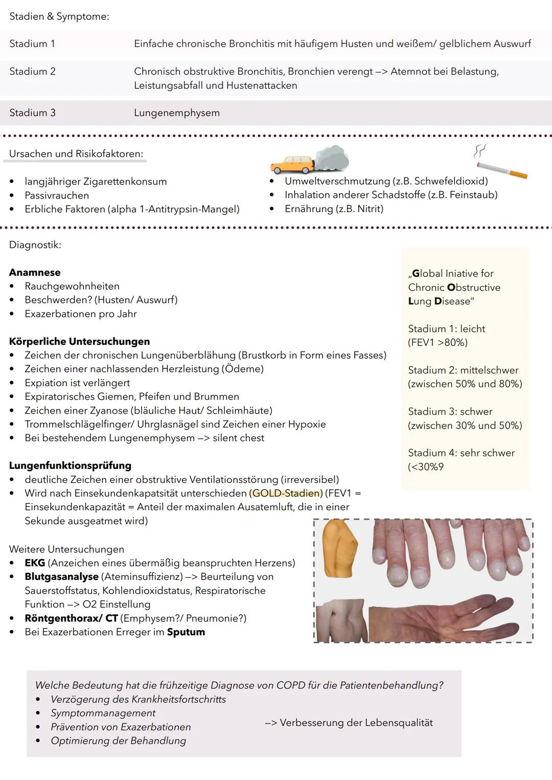 Chronisch-obstruktive Lungenerkrankung
COPD
Definition:
Chronisch obstruktive Atemwegserkrankung = Sammelbegriff für lang
andauernde entzünd
