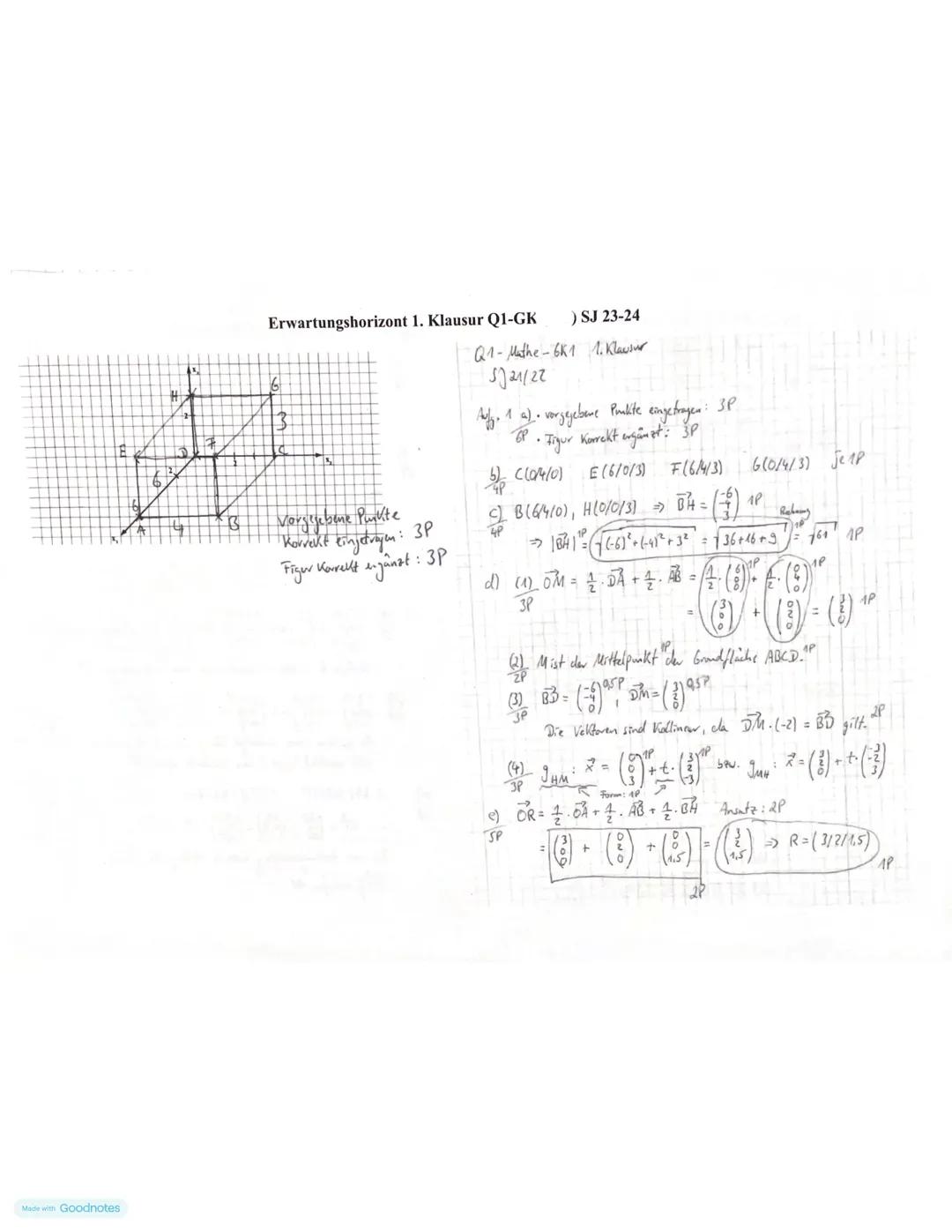 Mathematik Q1-GK
Klausur Nr. 1
19.09.23
Vor- und Nachname:..
Hilfsmittel (2. Teil): iPad/WTR, Formelsammlung
Gesamtbearbeitungszeit: 90 Min.