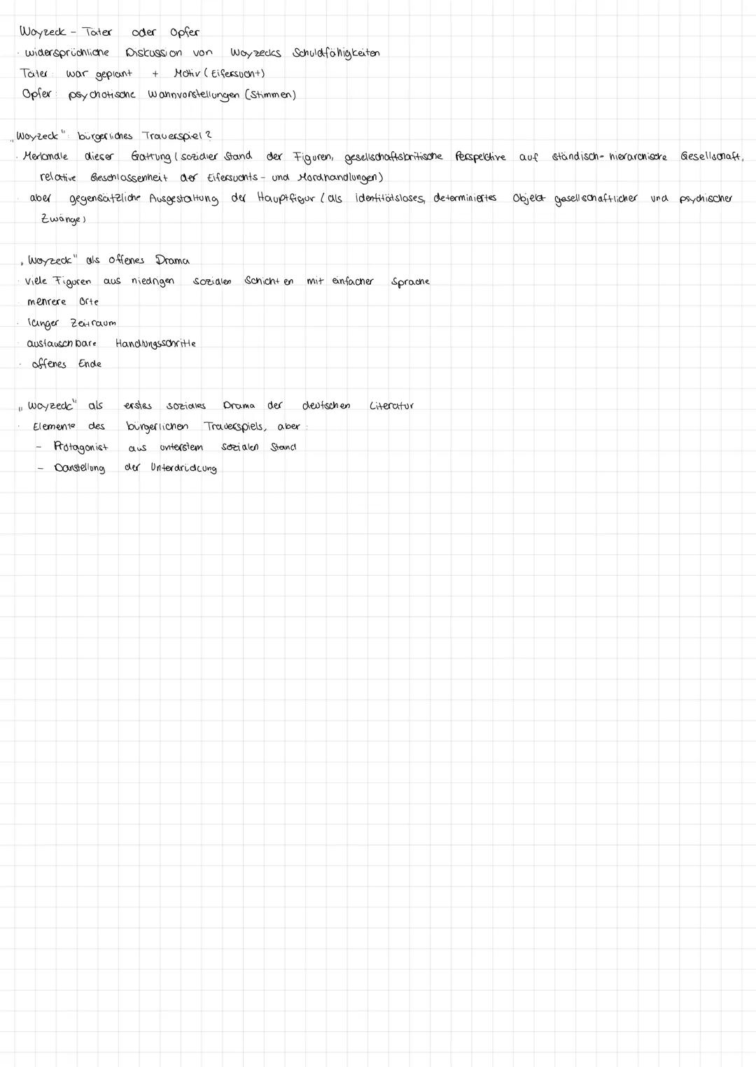 Inhalt
Woyzeck (einfacher Soldat) Lebem am
Existens minimum
→ Abhängigkeit von Hauptmann una Doctor (finanzielle Versorgung Maries und des