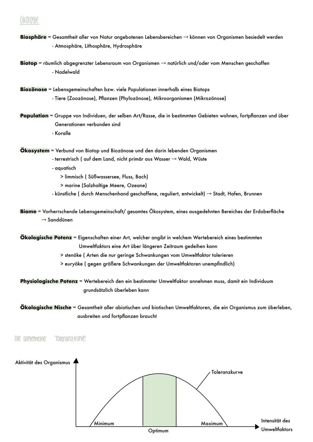 Ökologie Biologie Leistungskurs