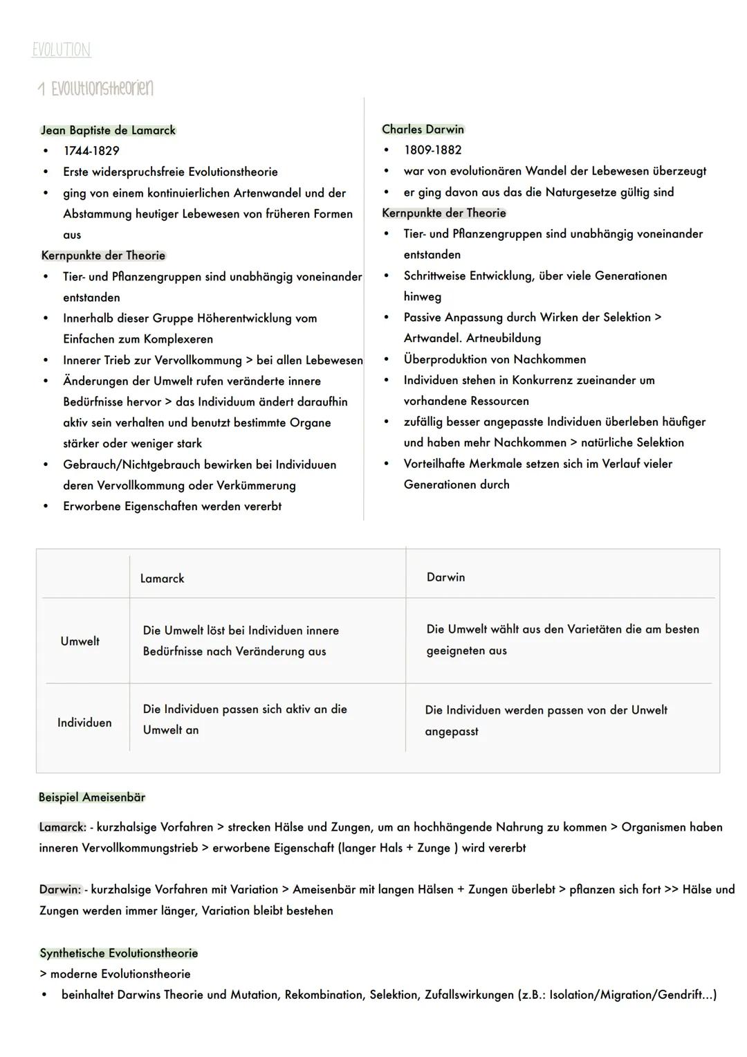 # EVOLUTION
## 1 Evolutionstheorien
Jean Baptiste de Lamarck
* 1744-1829
* Erste widerspruchsfreie Evolutionstheorie
* ging von ein