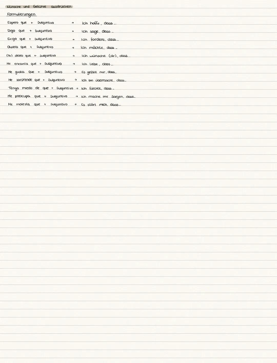 # el subjuntivo presente
la formación/die Bildung
| Beispiele | hablar | tener | escribir | poder ue | llegar | empezar | seguir |
|---|--