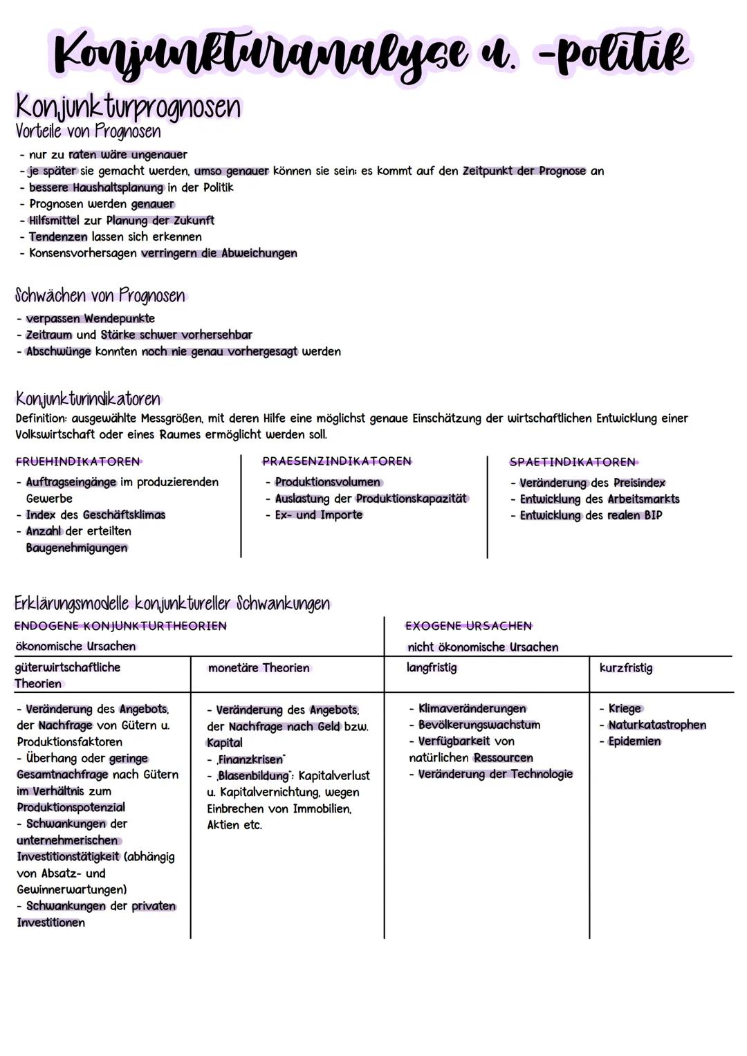 # Konjunkturanalyse 4. -politik
wirtschaftliche Konjunktur
Definition Konjunktur
- ökonomische Gesamtsituation
- > abzuleiten aus gleichzei