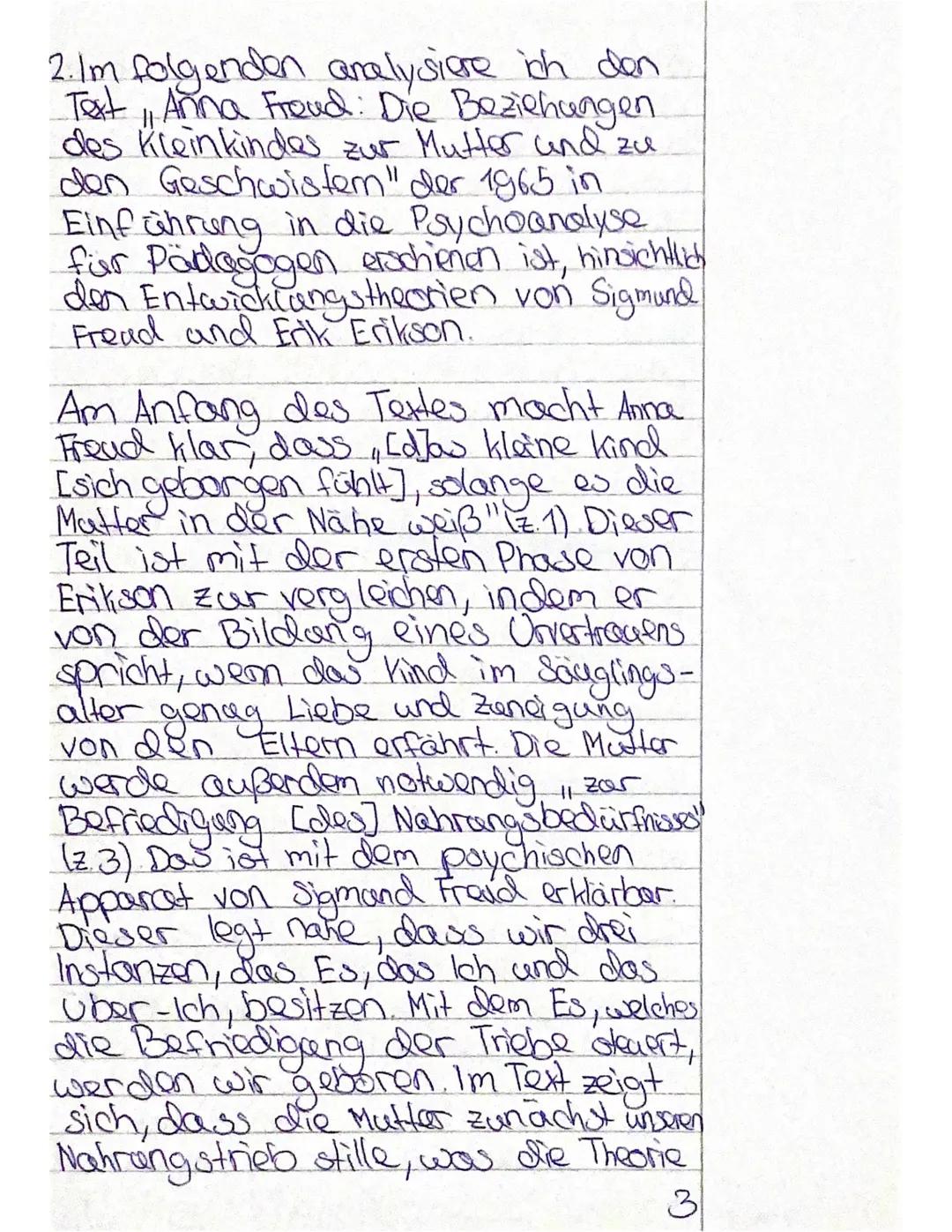 Anna Freud: Die Beziehungen des Kleinkindes zur Mutter und
zu den Geschwistern
Anna Freud (3. XII. 1895 in Wien), Tochter Sigmund Freuds, Be