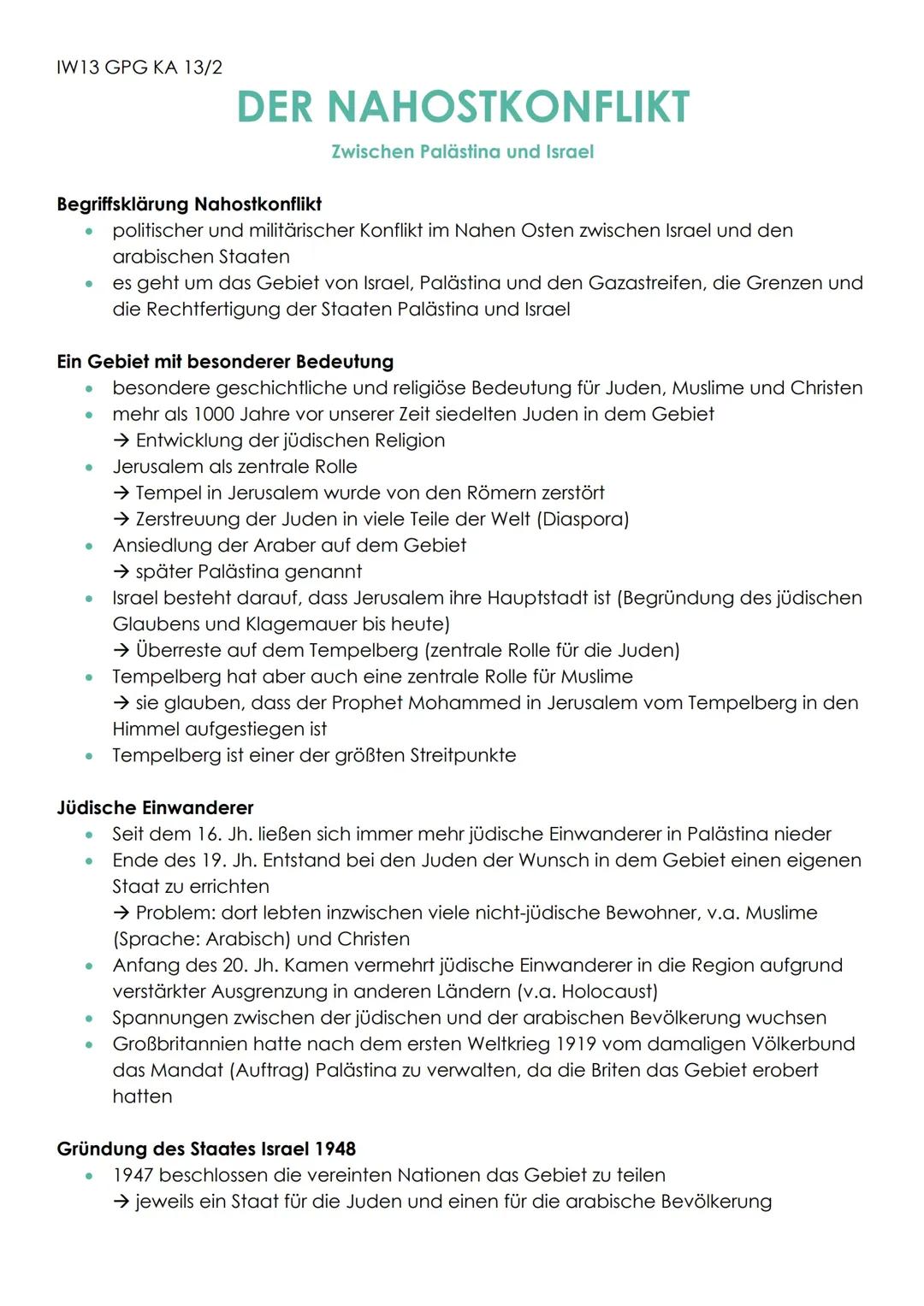 Der Nahostkonflikt Stand 2023