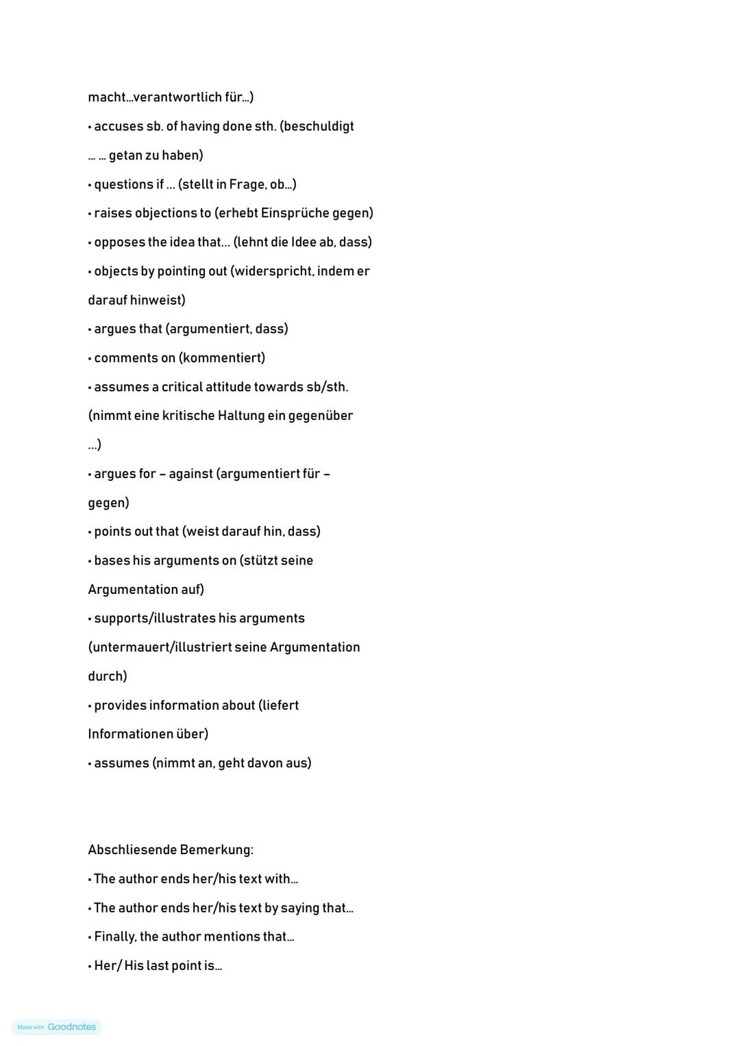 Englisch Textanalysis
Concept map
Structure
general
compare (contrast
O problem solution
cause (effect
descriptions
text type
Oinformative (