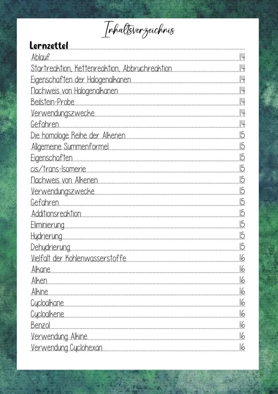 Chemie 12.2 Organische Chemie
Zusammenfassung
Tara Franke
Abi 2024 Inhaltsverzeichnis
Lernzettel
Reduktion.
Oxidationsmittel.
Reduktionsmi