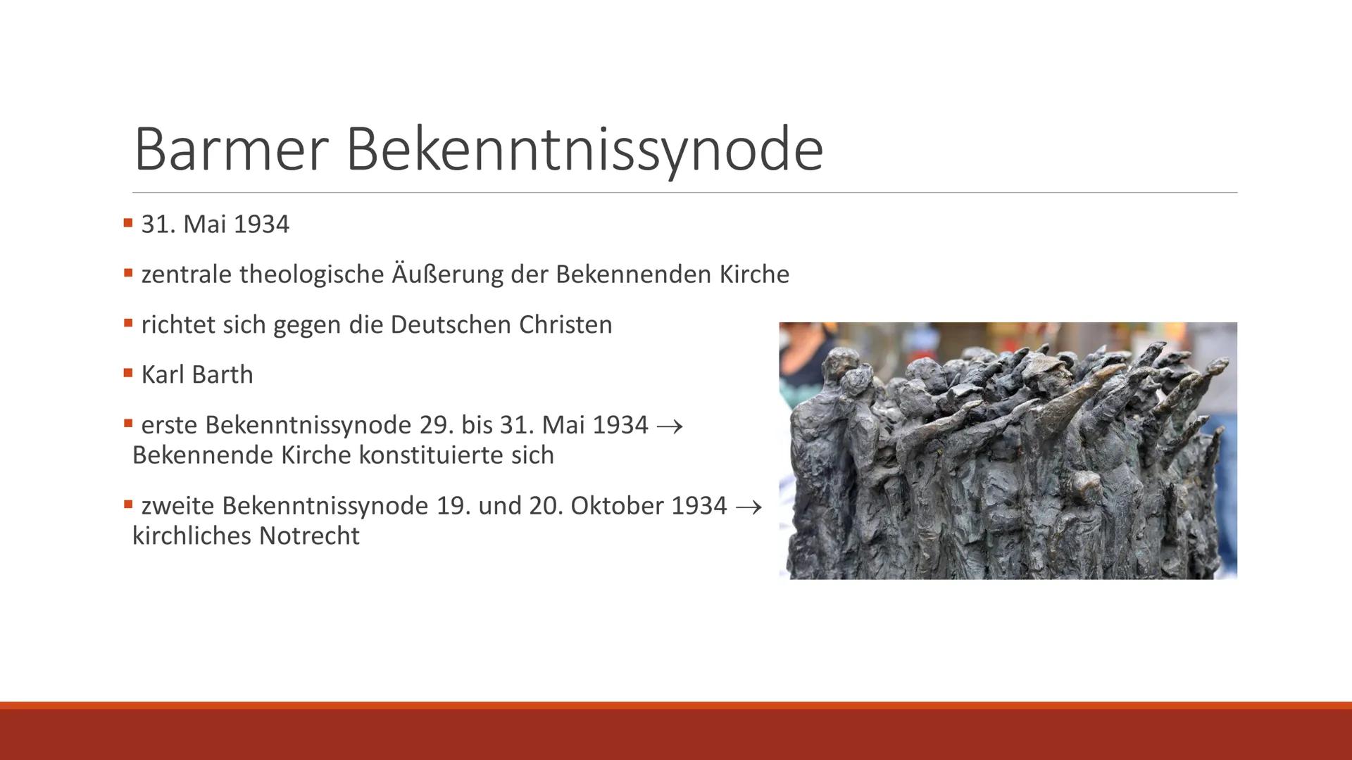 # Widerstand der Kirche
WIDERSTANDSBEWEGUNGEN IM NATIONALSOZIALISMUS Gliederung
■Spaltung der Kirche und Kirchenwahlen
■Deutsche Christen