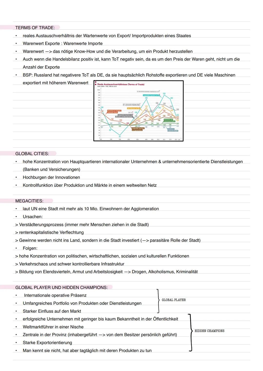 # ERDKUNDE LERNZETTEL Q4
GLOBALISIERUNG:
- Verflechtung mehrerer Dimensionen (Wirtschaft, Politik, Gesellschaft, Umwelt)
- Seit der Antik