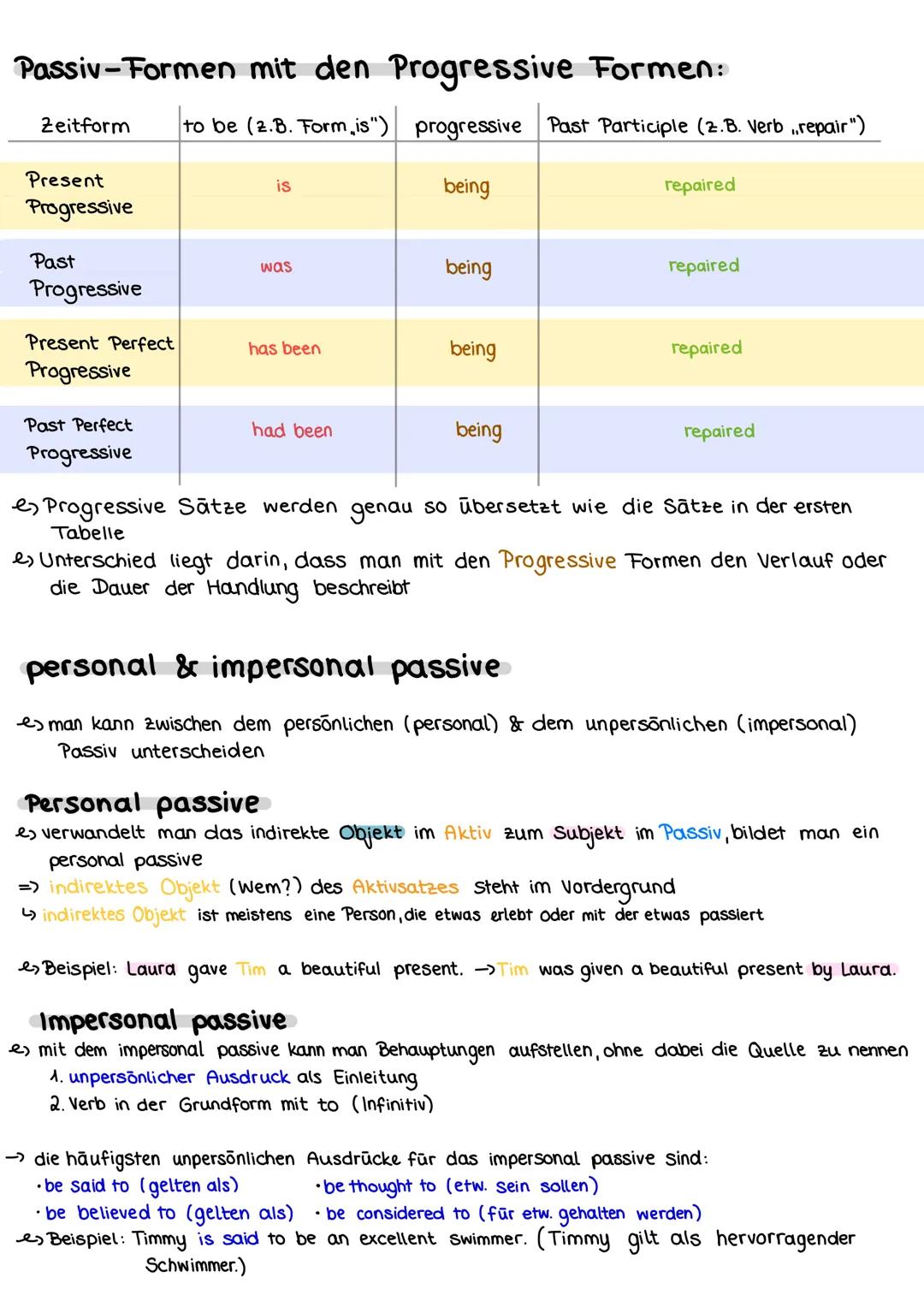 # Passive voice
es Passiv (passive voice) verwendet man, wenn man eine Handlung betonen möchte
es es wird immer beschrieben, was mit jemand