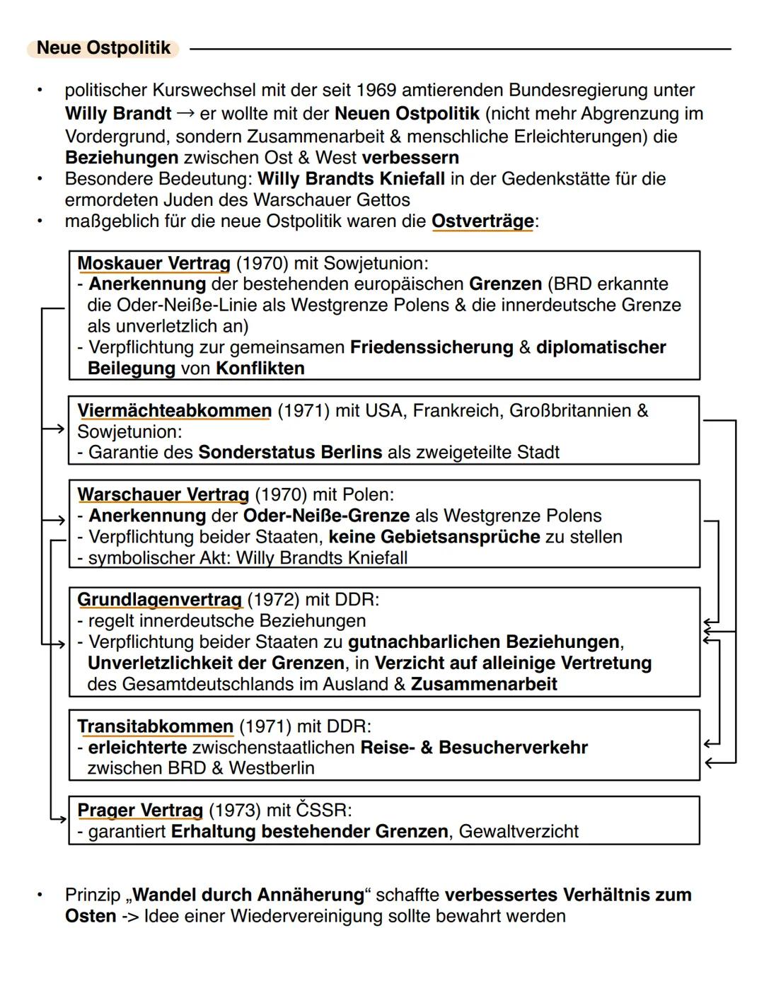 -Kompakt-
# Geschichte
## Entspannungspolitik Willy Brandt
- Entspannungspolitik der 1970er Jahre ermöglichte allgemeine
Entschärfung des