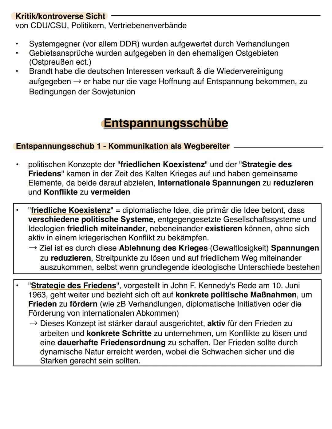 -Kompakt-
# Geschichte
## Entspannungspolitik Willy Brandt
- Entspannungspolitik der 1970er Jahre ermöglichte allgemeine
Entschärfung des