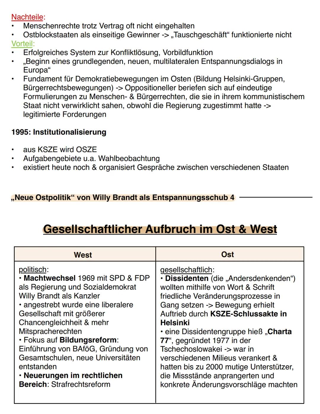 -Kompakt-
# Geschichte
## Entspannungspolitik Willy Brandt
- Entspannungspolitik der 1970er Jahre ermöglichte allgemeine
Entschärfung des