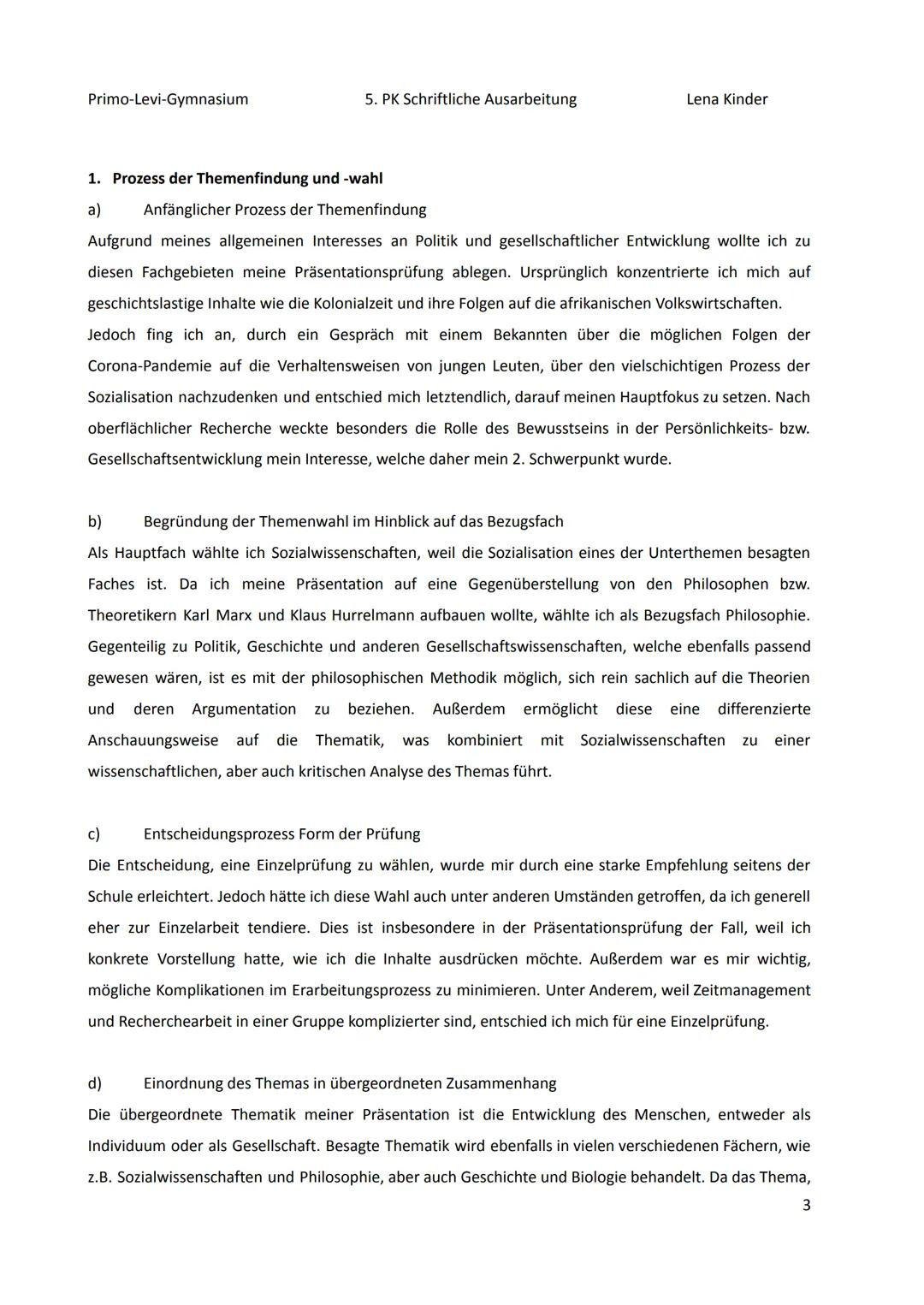 Thema: Sozialisationstheorien von Marx und Hurrelmann
Leitfrage: Wird die menschliche Sozialisation von unserem Bewusstsein bestimmt?
![M1