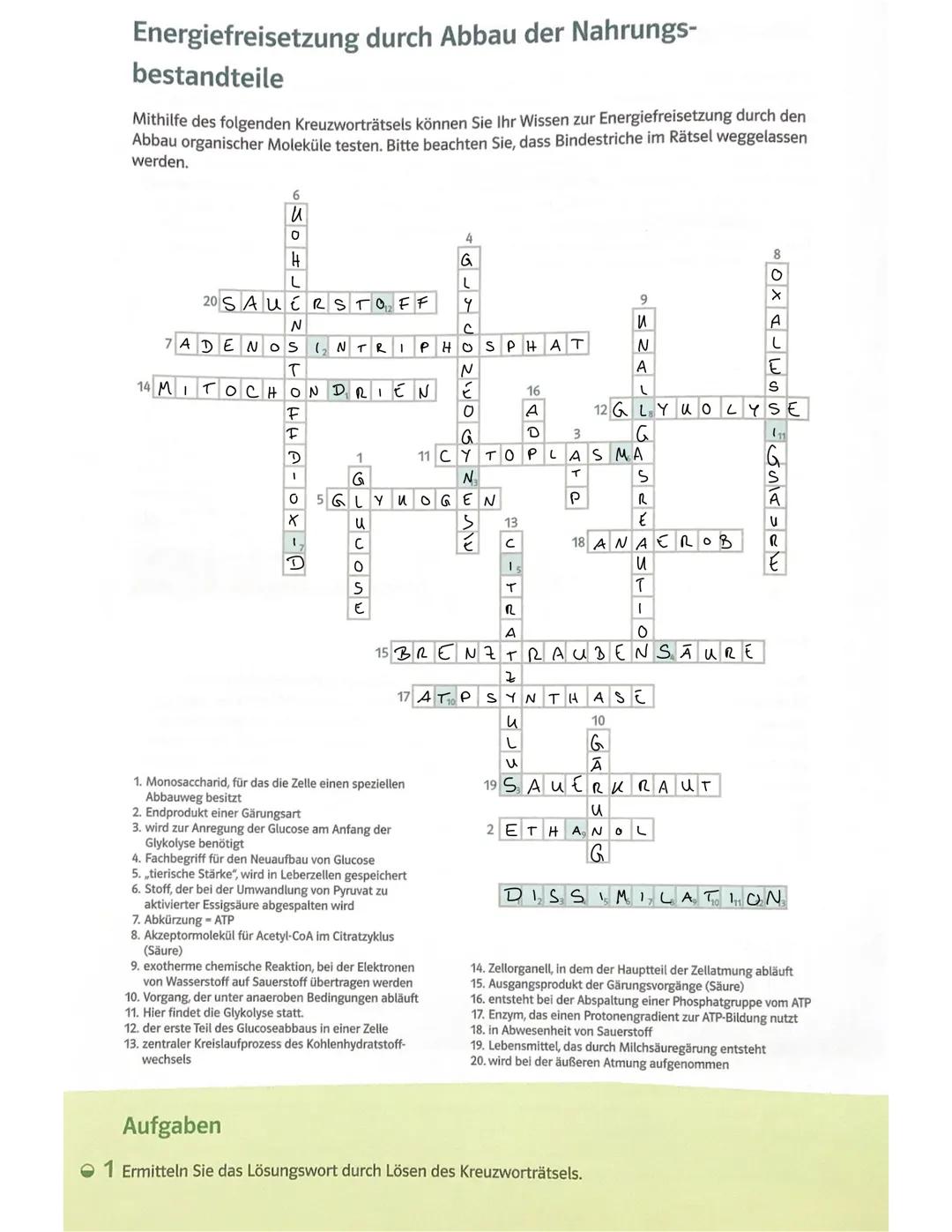 Stoffwechsel DEFINITION
STOFFWECHSEL
Unter Stoffwechsel versteht man alle chemischen Reaktionen, die im Körper ablaufen
und mit der Aufnahme