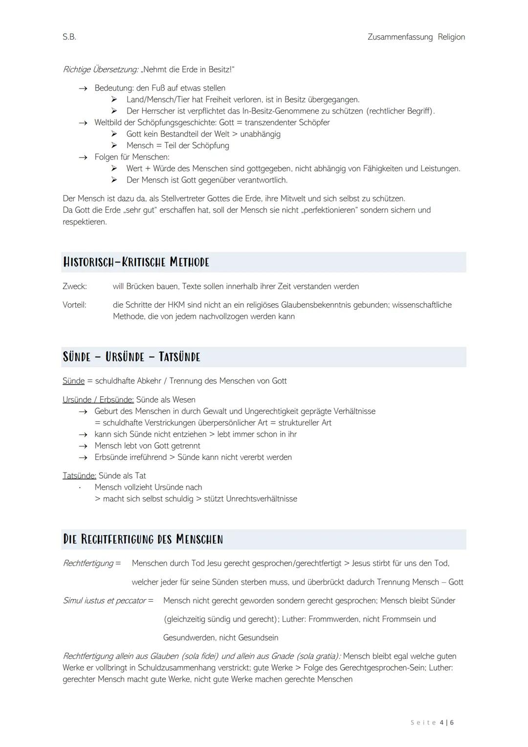 S.B.
Zusammenfassung Religion
Zusammenfassung Religion
PANNENBERG
Gott als Gegenüber der grenzenlosen Angewiesenheit des Menschen
TIER
Umwel