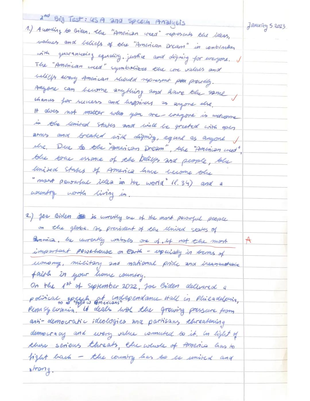 School Year
2022/2023
Advanced Course English
2nd Big Test: USA / Speech Analysis
05th Jan 2023
11EN1
Full Name
Tasks
CP
52/87
NP
Ansane!
3/