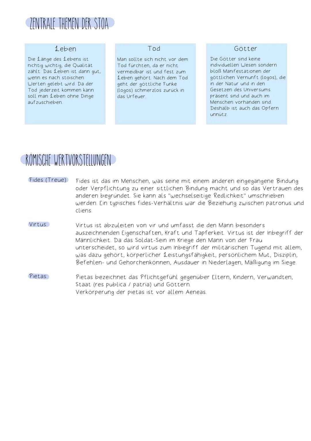 SENECA - DIE STOA
Die Stoa ist eine ethisch-praktische Philosophie, die betont, dass ein sittlich guter
Lebenswandel die Basis für erfülltes