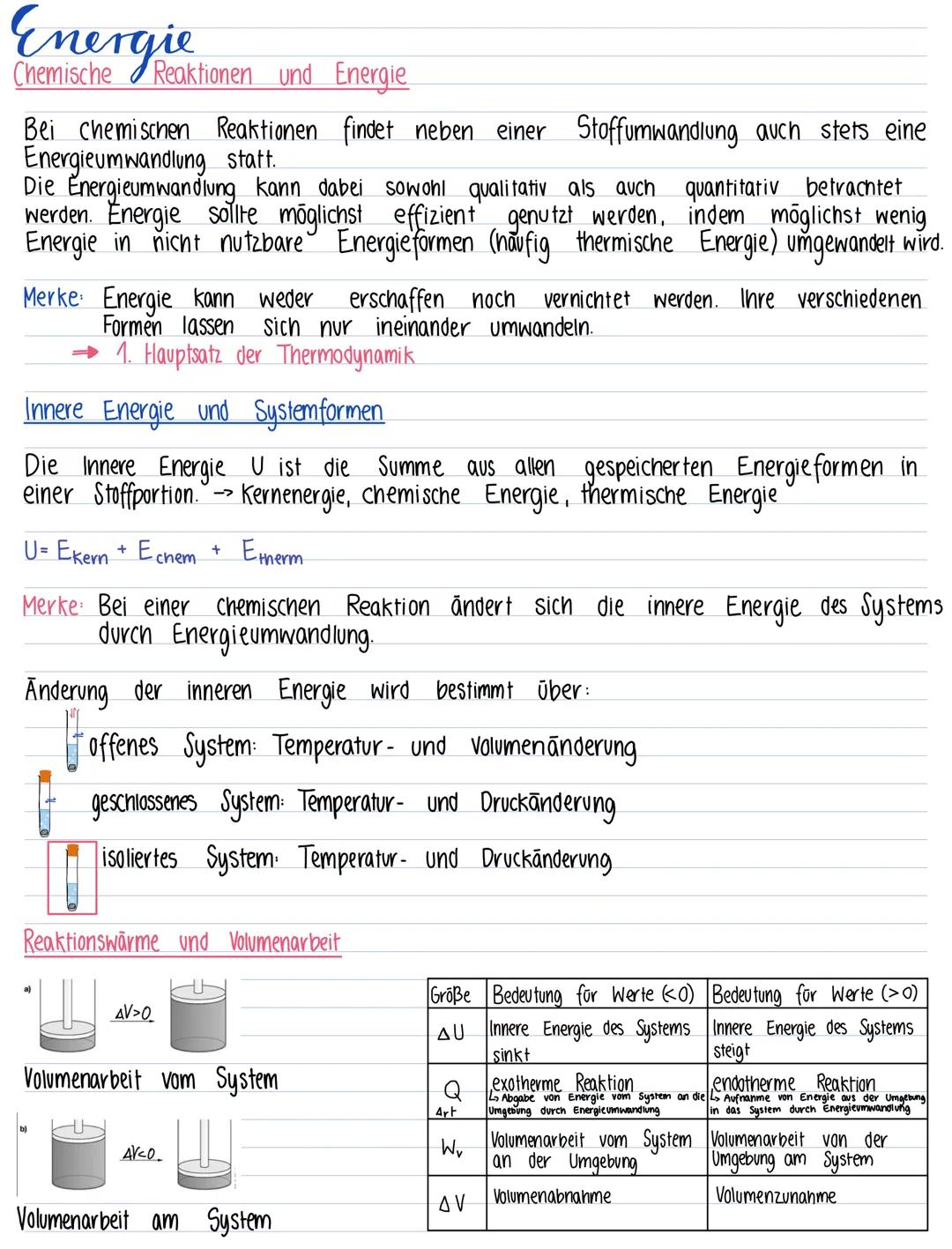 # Energie
Chemische Reaktionen und Energie
Bei chemischen Reaktionen findet neben einer Stoffumwandlung auch stets eine
Energieumwandlung s