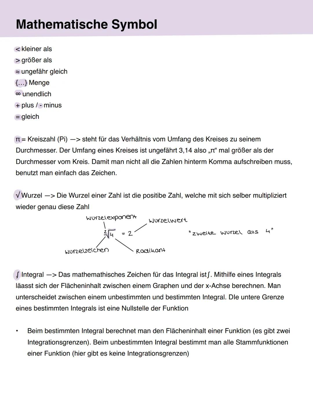 Definitionen
Achsenschnittpunkte
Punkte, an dem der Graph die Achsen schneidet
Nullstellen
Punkte, an der der Graph die X-Achse schneidet
Y-
