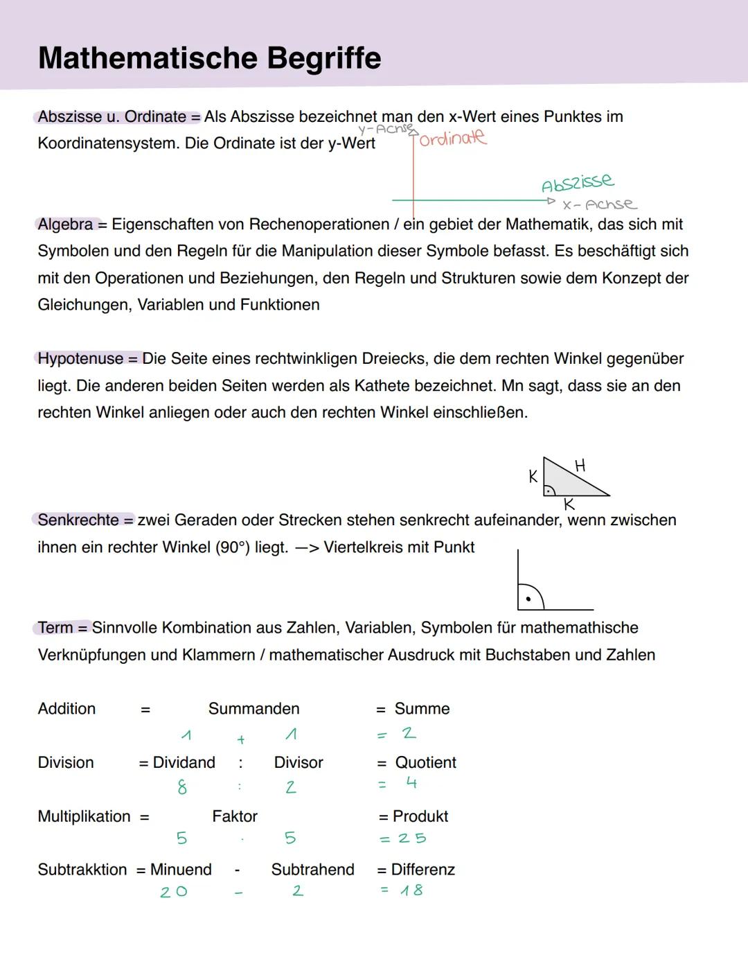 Definitionen
Achsenschnittpunkte
Punkte, an dem der Graph die Achsen schneidet
Nullstellen
Punkte, an der der Graph die X-Achse schneidet
Y-