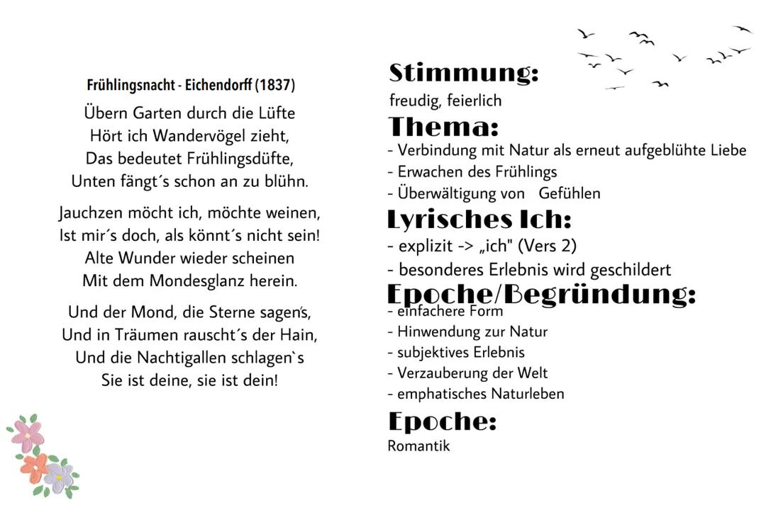 Gedichtsanalyse "Mondnacht" - Eichendorff; Deutsch Klasse 11