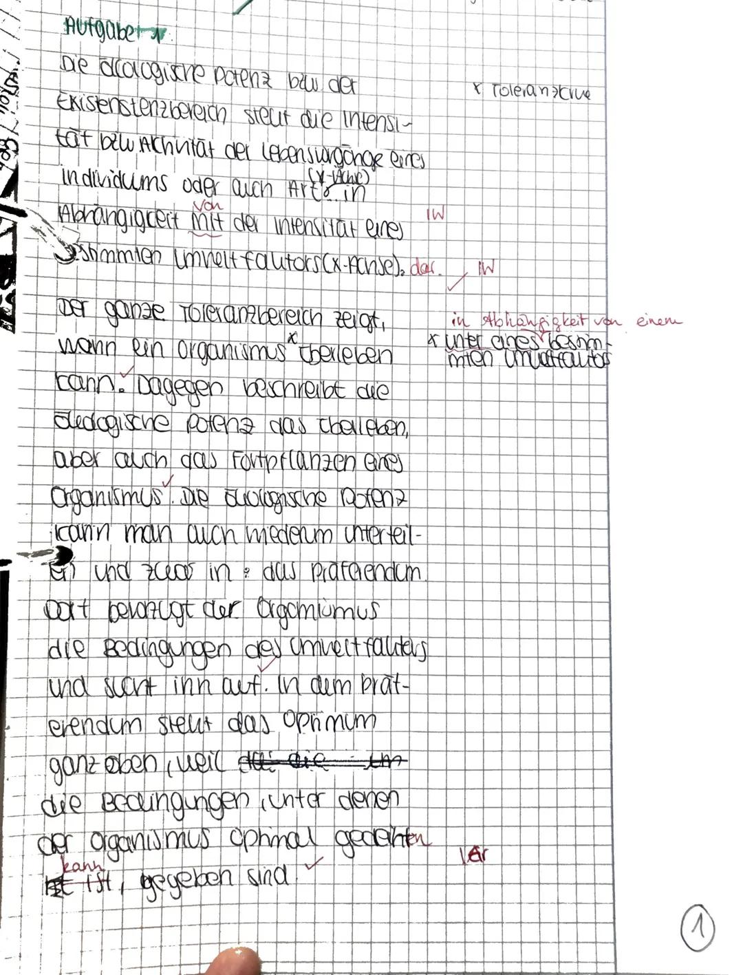 Aufgabe 1: Du hast...
a)
das Diagramm zur Ökologischen Potenz mit den entsprechenden
Fachbegriffen korrekt beschriftet. (Je 1 P)
...
die Fac