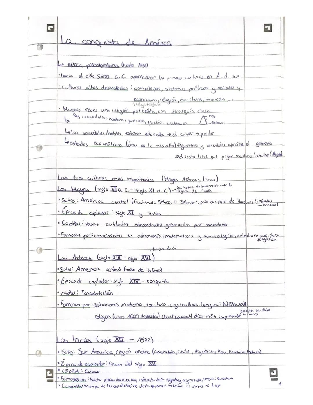 # La conquista de América
La época precolombina (hasta 1492)
* hacia el año 5500 a. C. oporecieron los primeros ullvias en A. d. Jur
*