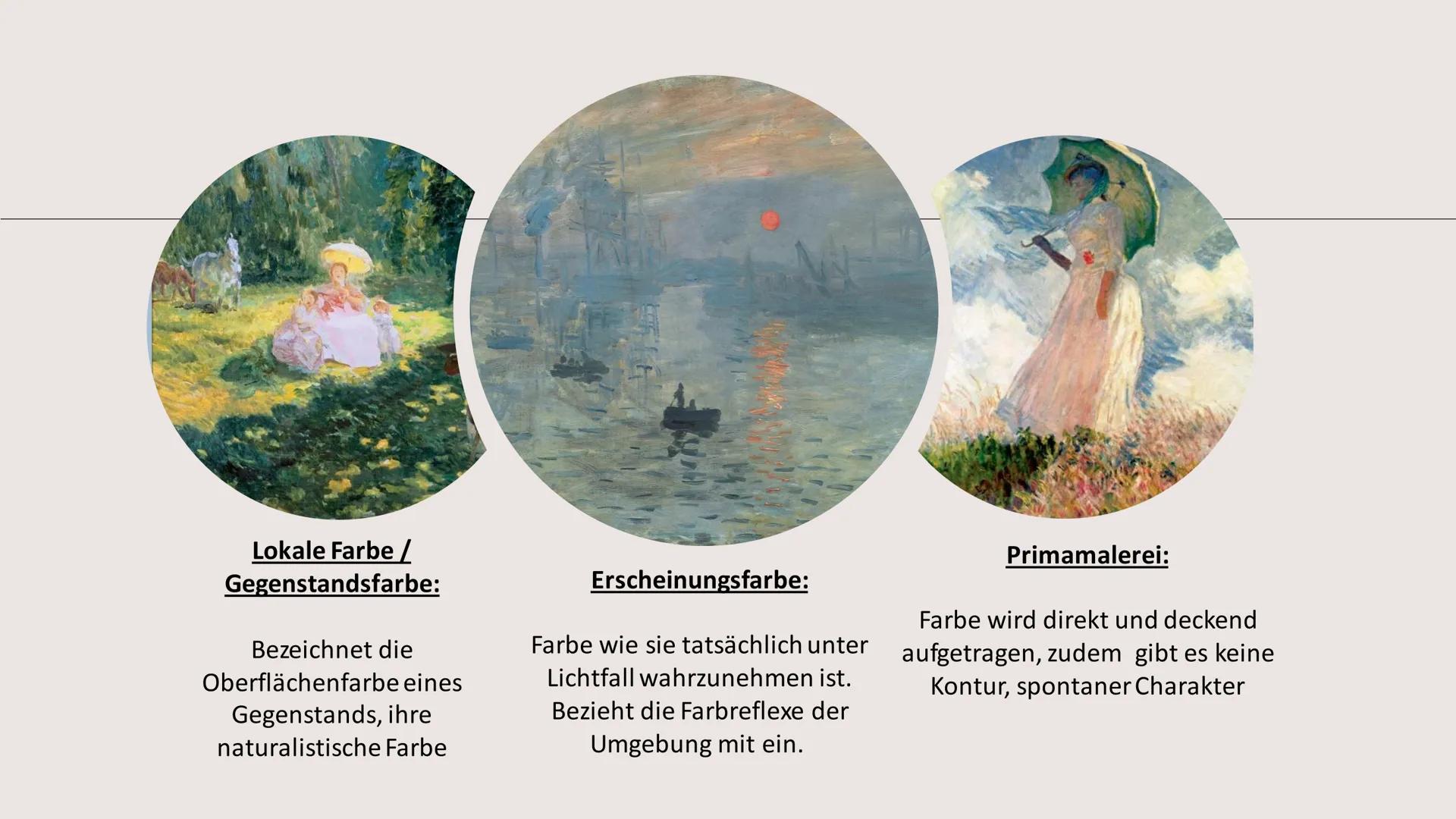 KUNSTEPOCHE
IMPRESSIONISMUS GLIEDERUNG
• Zeitliche Einordnung
• Entstehung & Entwicklung
• Bedeutung & Begriff
• Merkmale
• Wie malten die