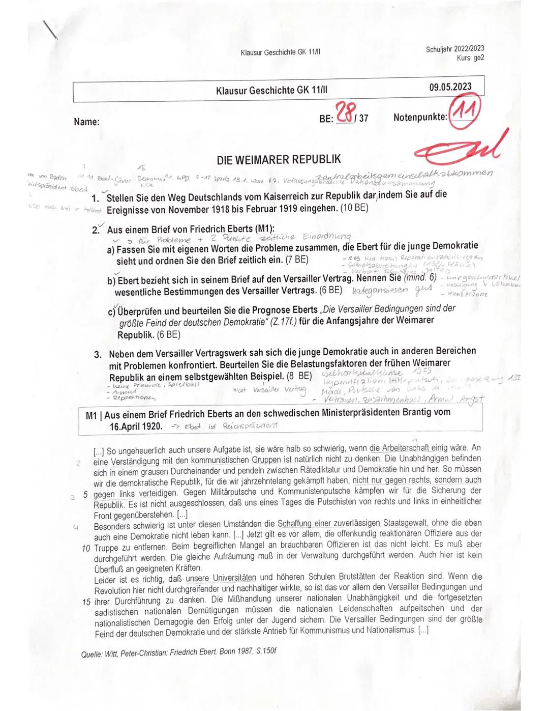 Klausur Geschichte GK 11/II
Schuljahr 2022/2023
Kurs: ge2
09.05.2023
Tax von Baden
Name:
2
15
Klausur Geschichte GK 11/II
BE:
28137
DIE WEIM