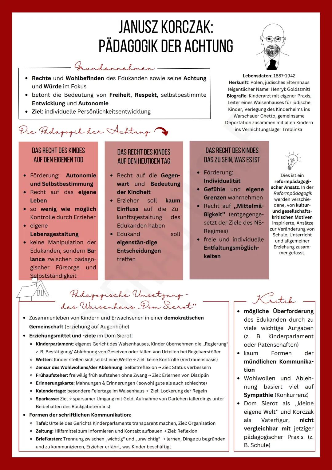 Theoriezusammenfassung: Korczak