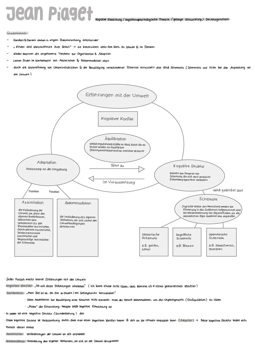 # Jean Piaget
Kognitive Entwicklung/kognitionspsychologische Theorie/geistige Entwicklung/ Strukturgenetisch
Grondannahmen
- Handein & Den