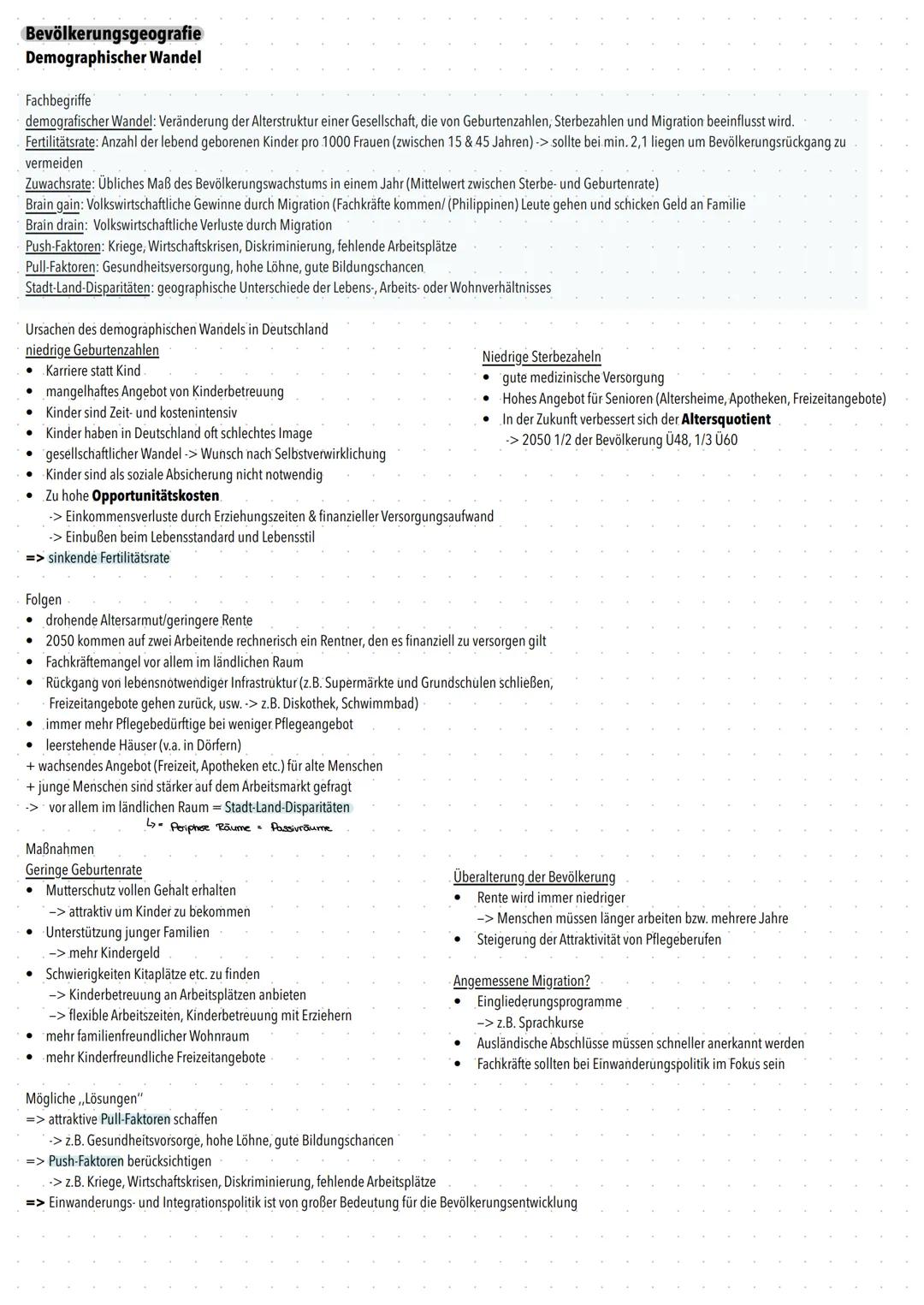 Bevölkerungsgeografie
Demographischer Wandel
Fachbegriffe
demografischer Wandel: Veränderung der Alterstruktur einer Gesellschaft, die von G