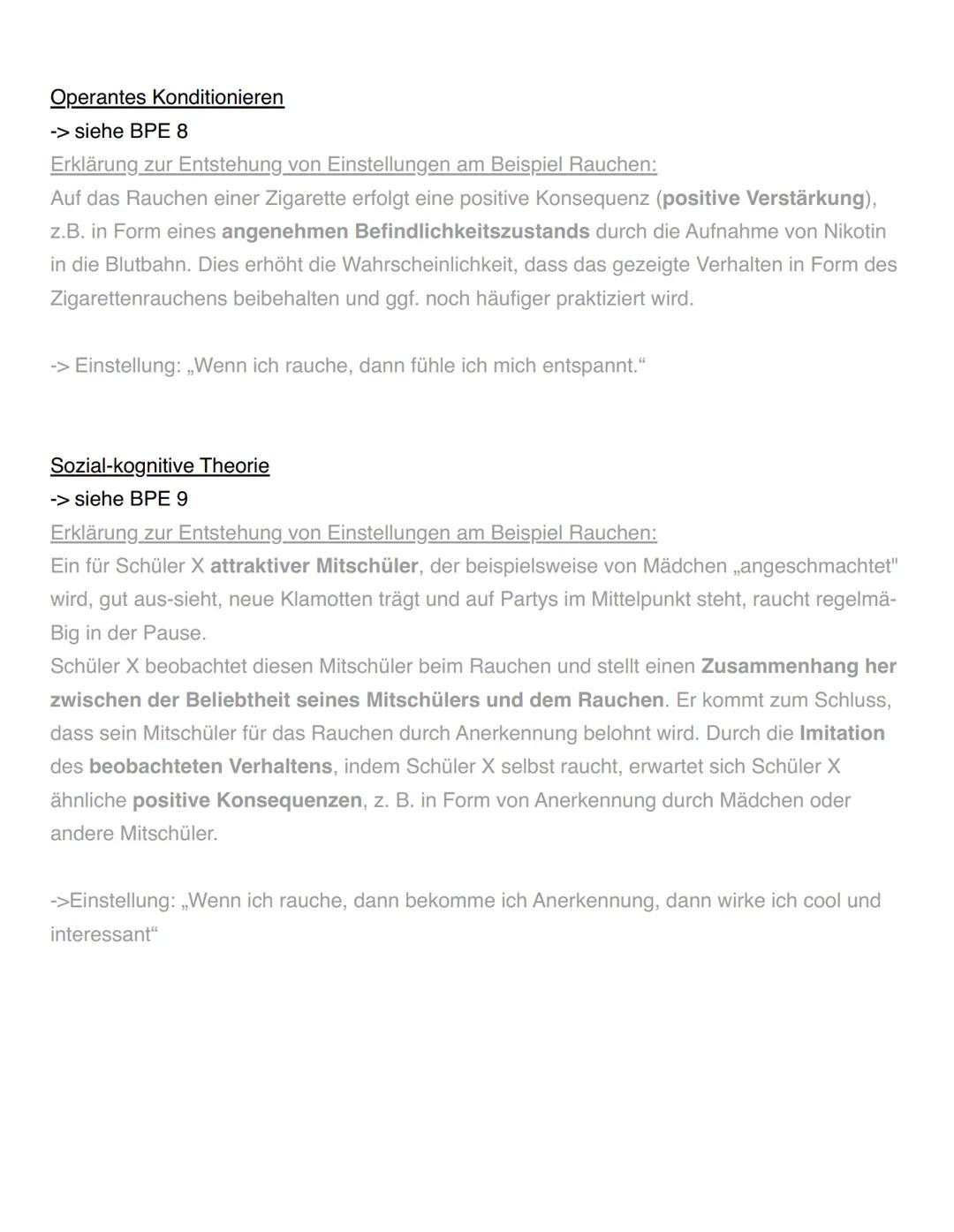 BPE 12.1 Die Schülerinnen und Schüler stellen die Merkmale von Einstellungen dar
und erläutern die Wechselwirkung von Einstellungskomponent