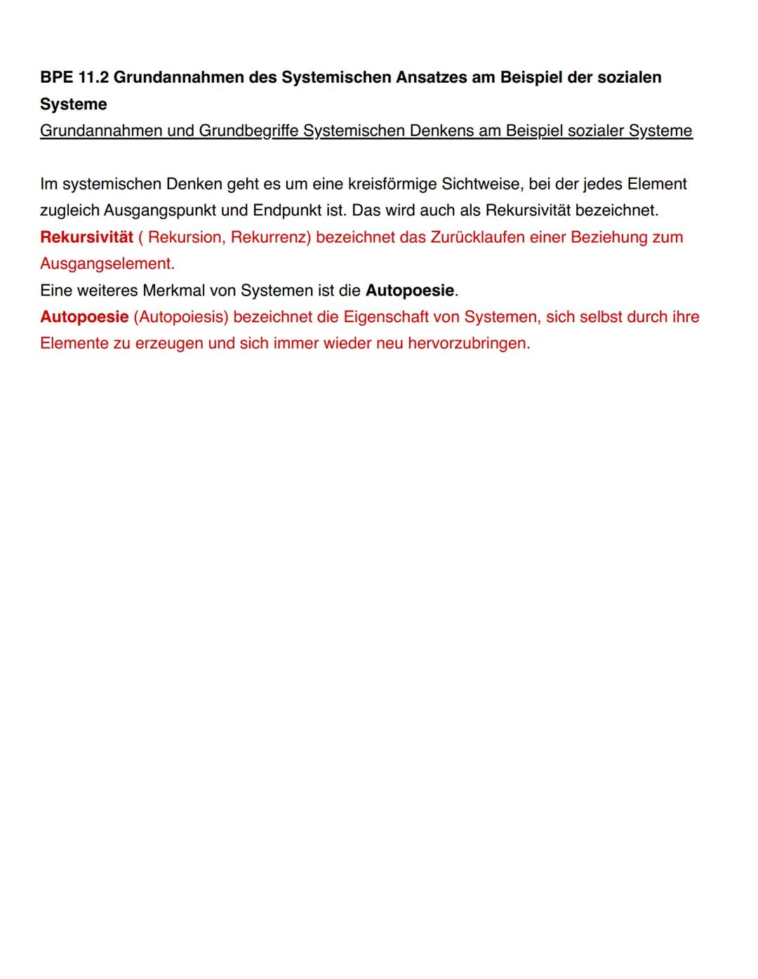 BPE 11.1 Charakterisierung von zentralen Annahmen des Systemischen Ansatzes
hinsichtlich ihres Menschenbildes und ihrer Bedeutung
Beeinfluss
