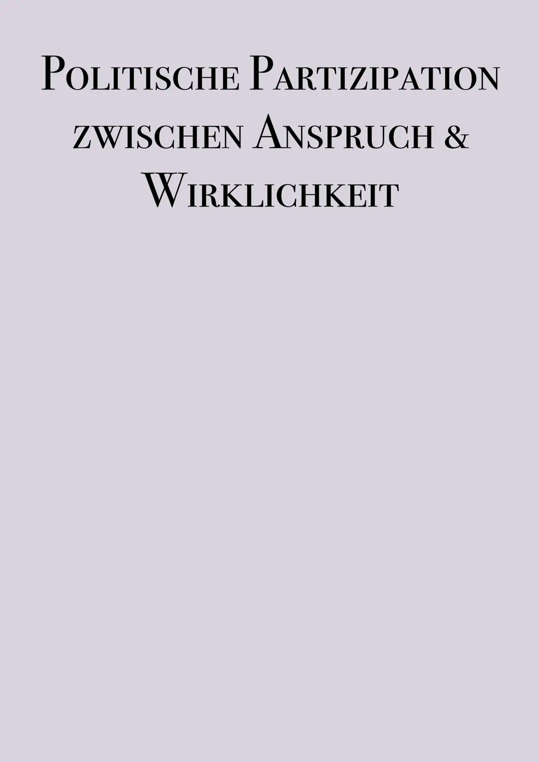 Politische Partizipation