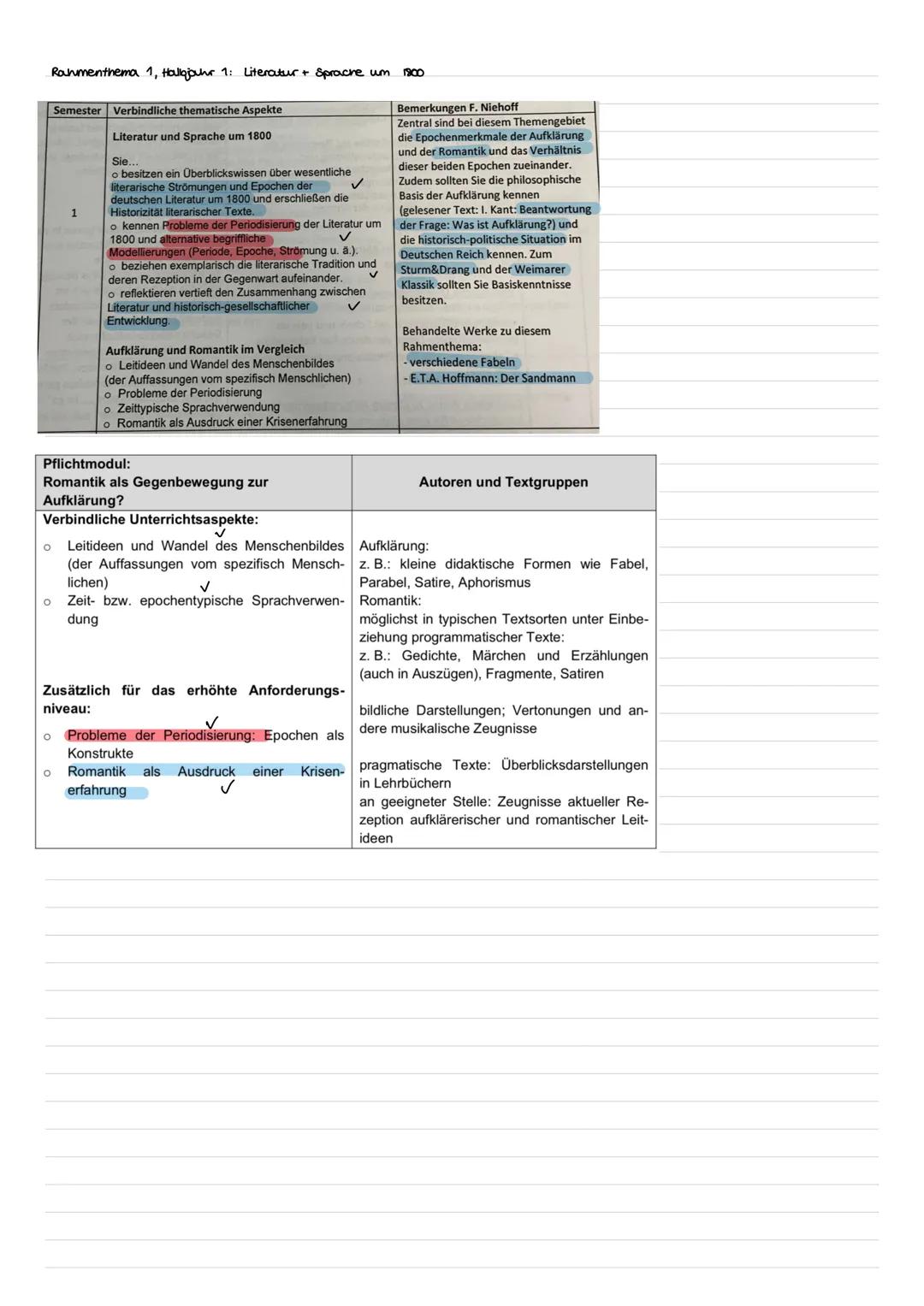 Literatur und Sprache um 1800