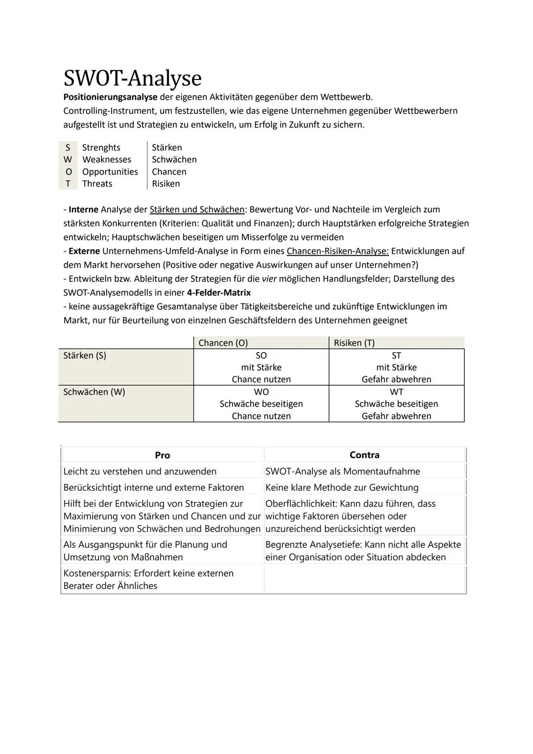 # Handlungsergebnisse
## Übersichtsmatrix / Entscheidungsmatrix
Tabellarische strukturierte Darstellung, mit dem Ziel, Inhalte zu ordnen und