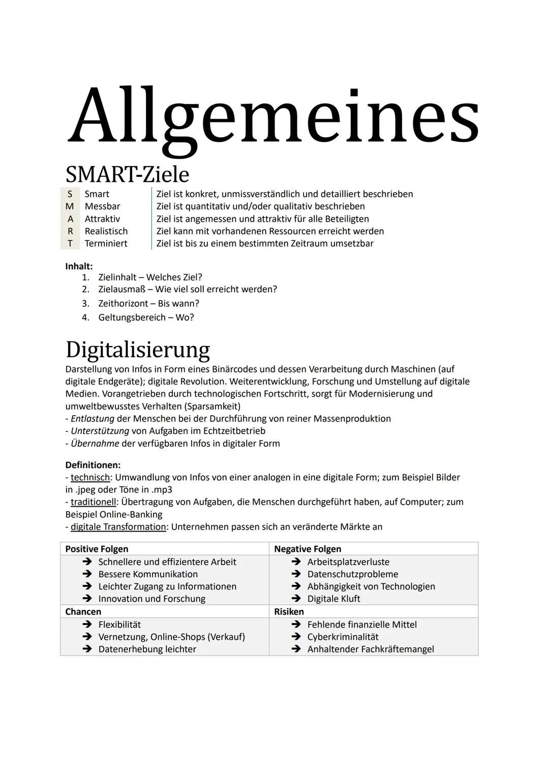 # Handlungsergebnisse
## Übersichtsmatrix / Entscheidungsmatrix
Tabellarische strukturierte Darstellung, mit dem Ziel, Inhalte zu ordnen und