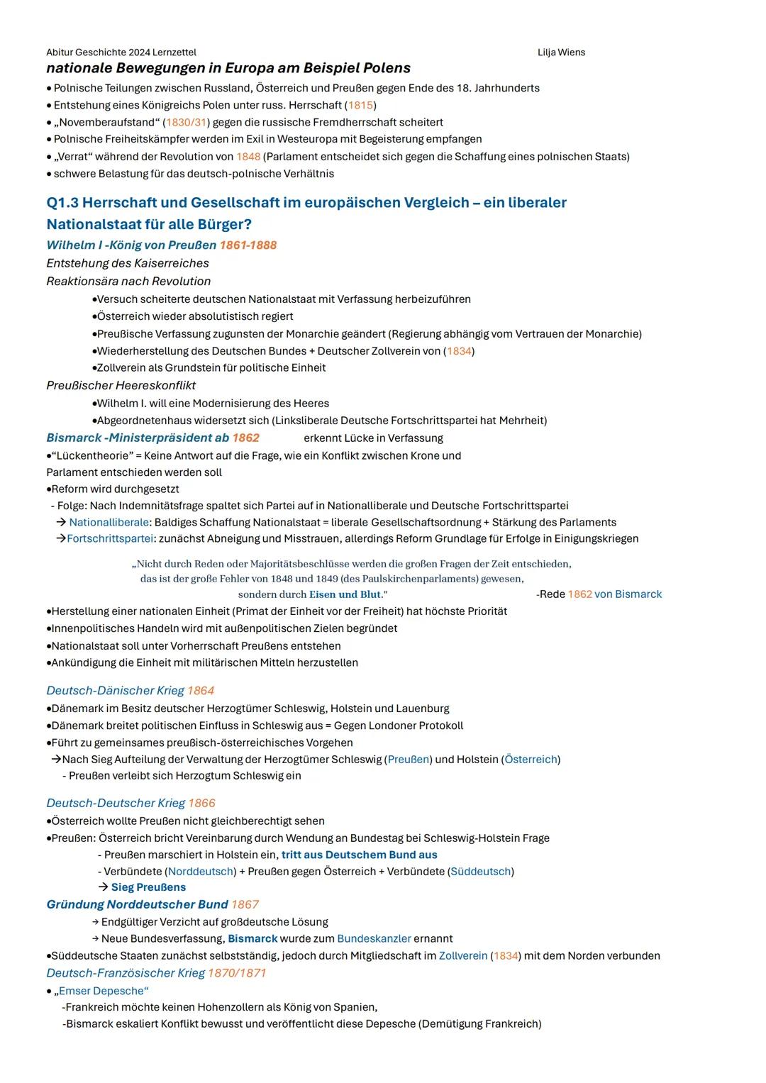 Abitur Geschichte 2024 Lernzettel
Lilja Wiens
Q1.1 Die deutsche Revolution von 1848/49 - Markstein auf dem Weg zu
Parlamentarismus, Demokrat