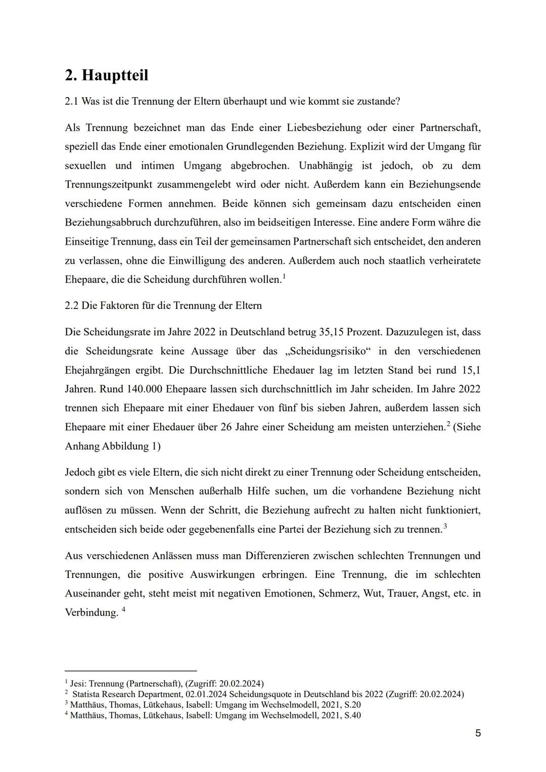 Inwiefern beeinflussen getrennte Eltern die Psyche
des Kindes und die Identitätsentwicklung?
Facharbeit Pädagogik
Pädagogik Leistungskurs Q1