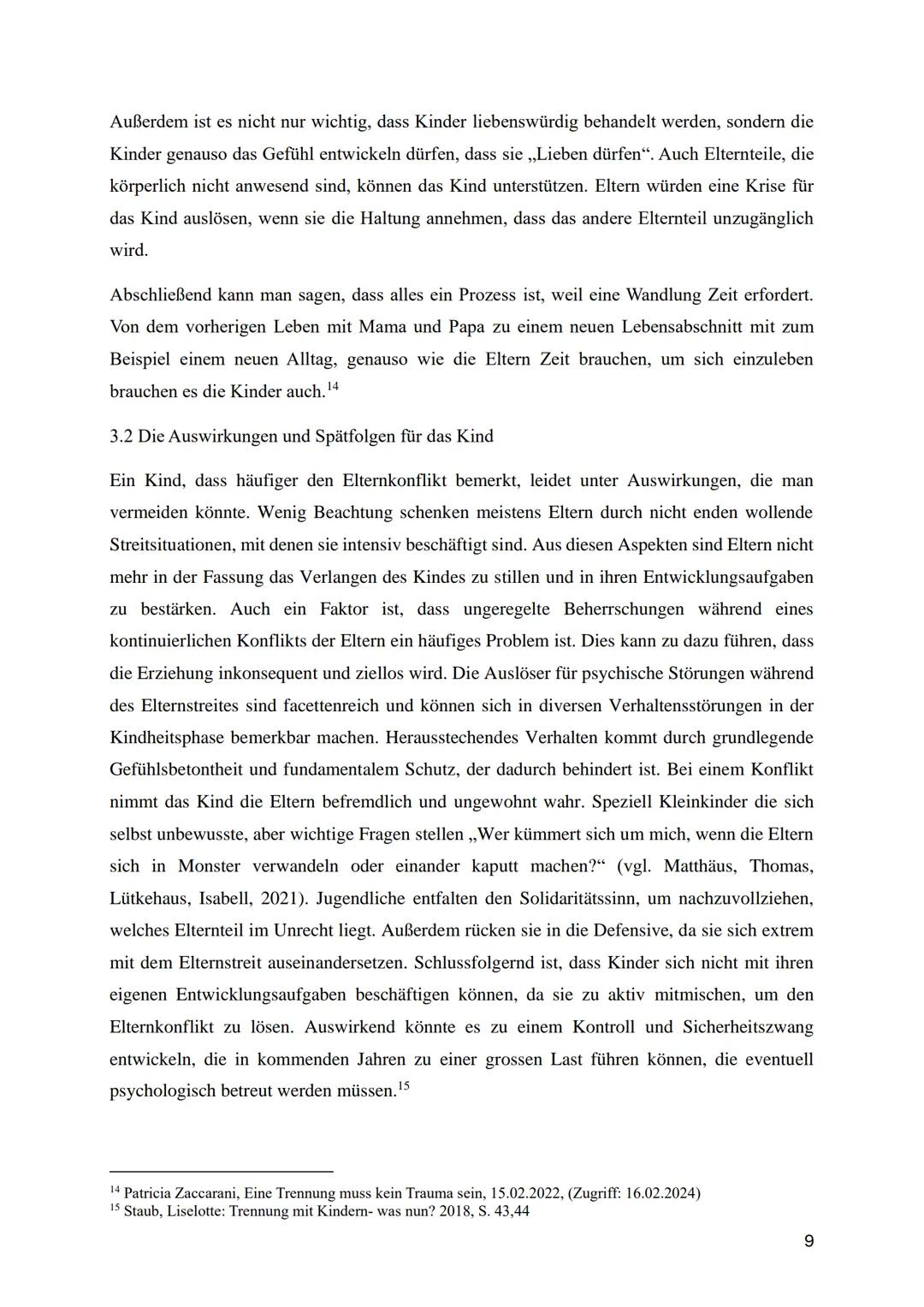 Inwiefern beeinflussen getrennte Eltern die Psyche
des Kindes und die Identitätsentwicklung?
Facharbeit Pädagogik
Pädagogik Leistungskurs Q1