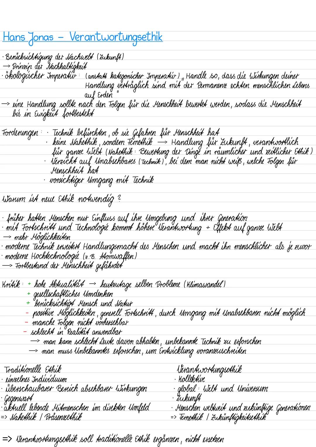 Verantwortungsethik - Hans Jonas - Zukünftigkeitsethik