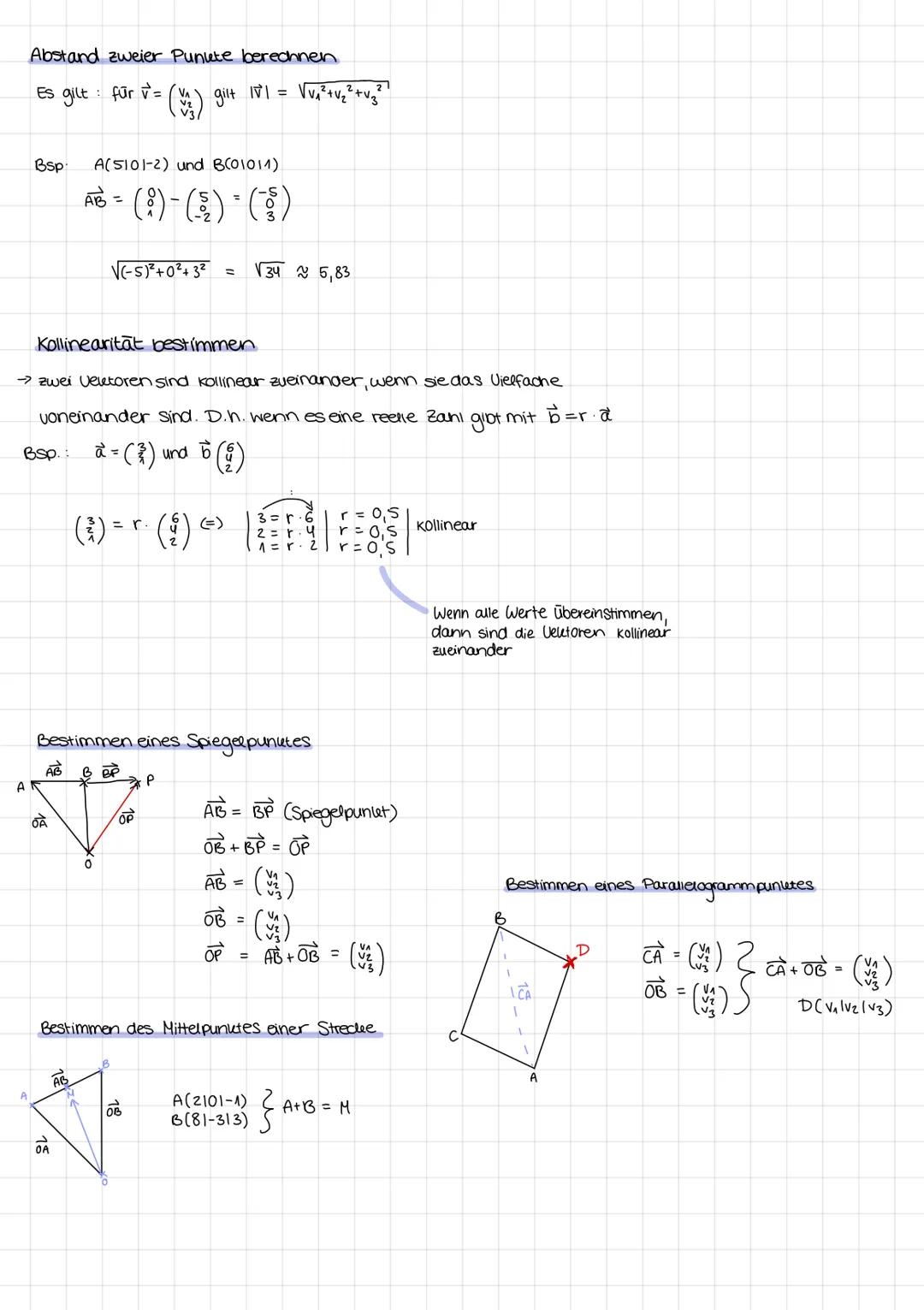 Zusammenfassung Erlerntes über Vektoren
Punkte im dreidimensionalen Koordinatensystem
4
x3
3
2
-2
Ś
V(31211)
↓
x₁ x2 x3
Richtung
Vektoren im