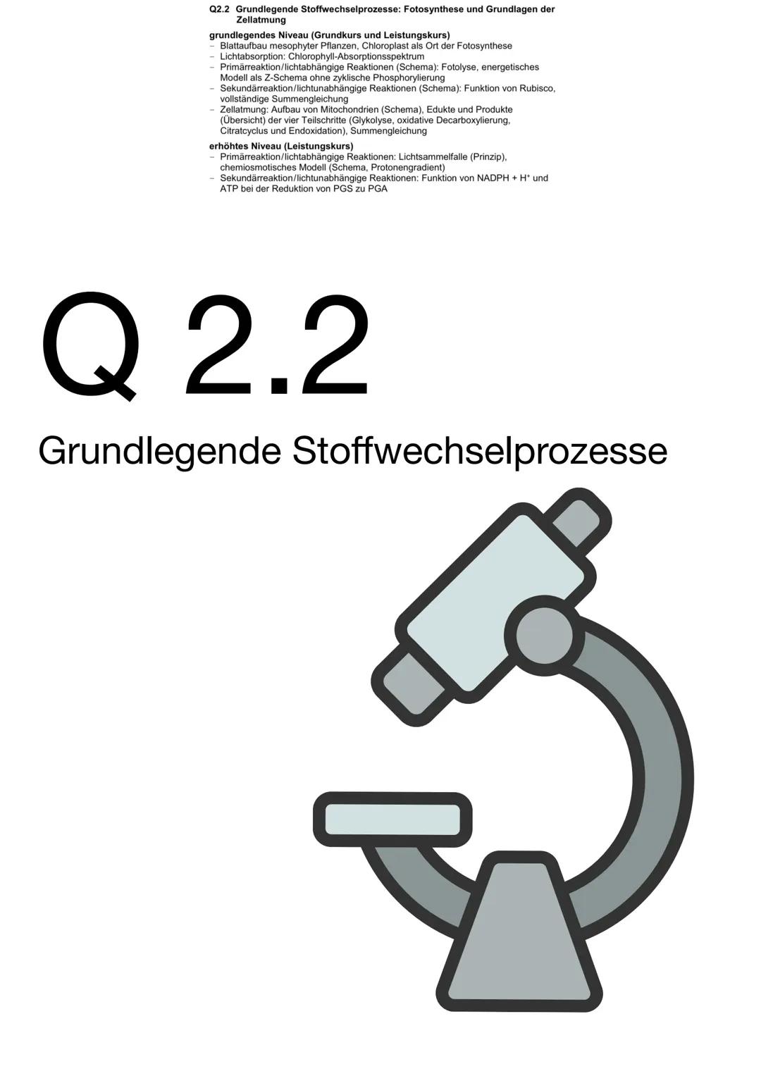 Q2.2 Grundlegende Stoffwechselprodukte Abi