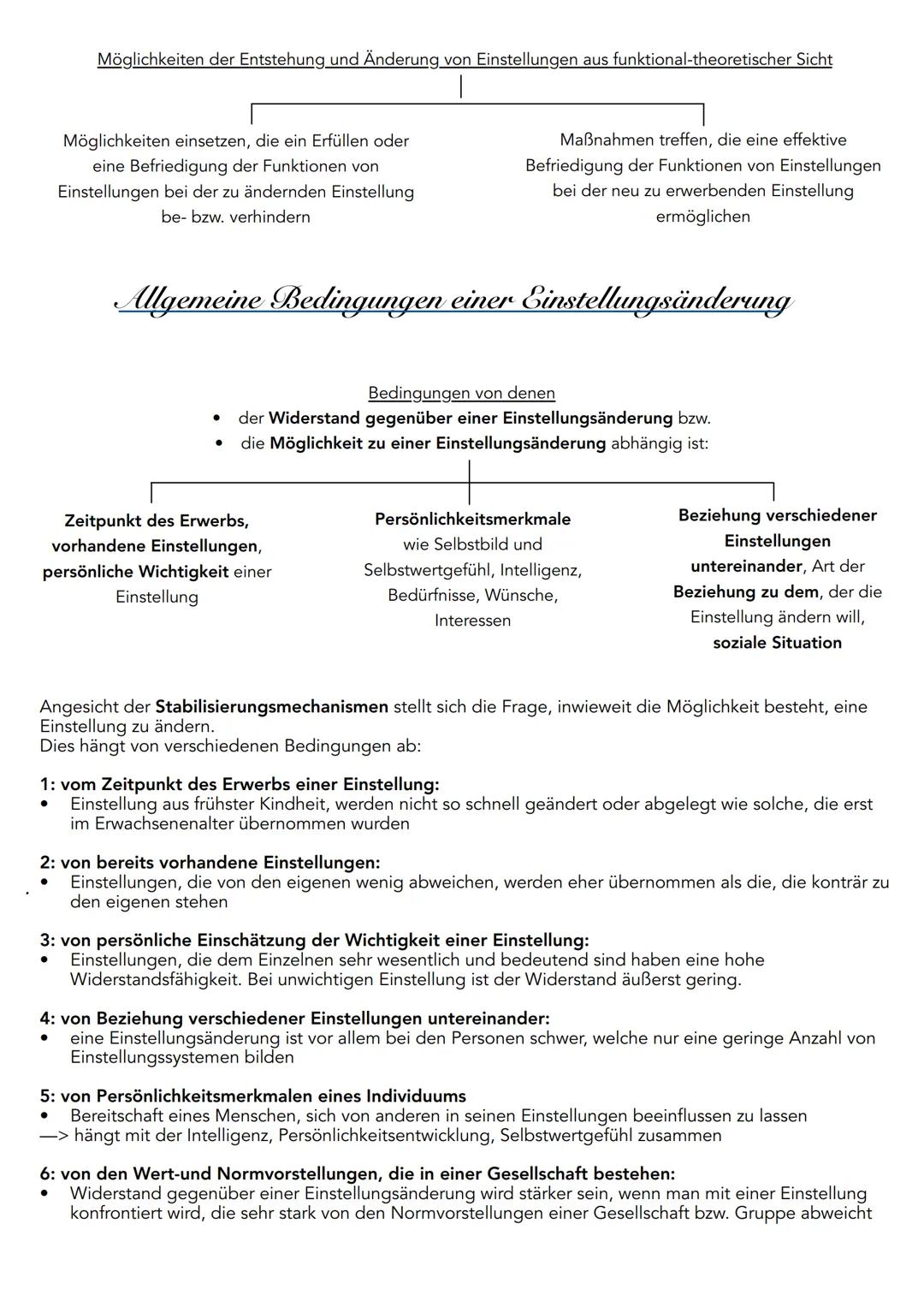 LERNIZETTEL
PÄDAGOGIK
Der Aufbau von sozialen Einstellungen- Einstellungskomponenten
Die drei Komponenten einer Einstellung am Beispiel eine