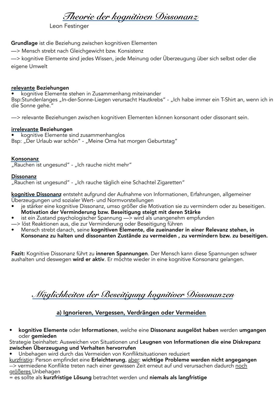 LERNIZETTEL
PÄDAGOGIK
Der Aufbau von sozialen Einstellungen- Einstellungskomponenten
Die drei Komponenten einer Einstellung am Beispiel eine